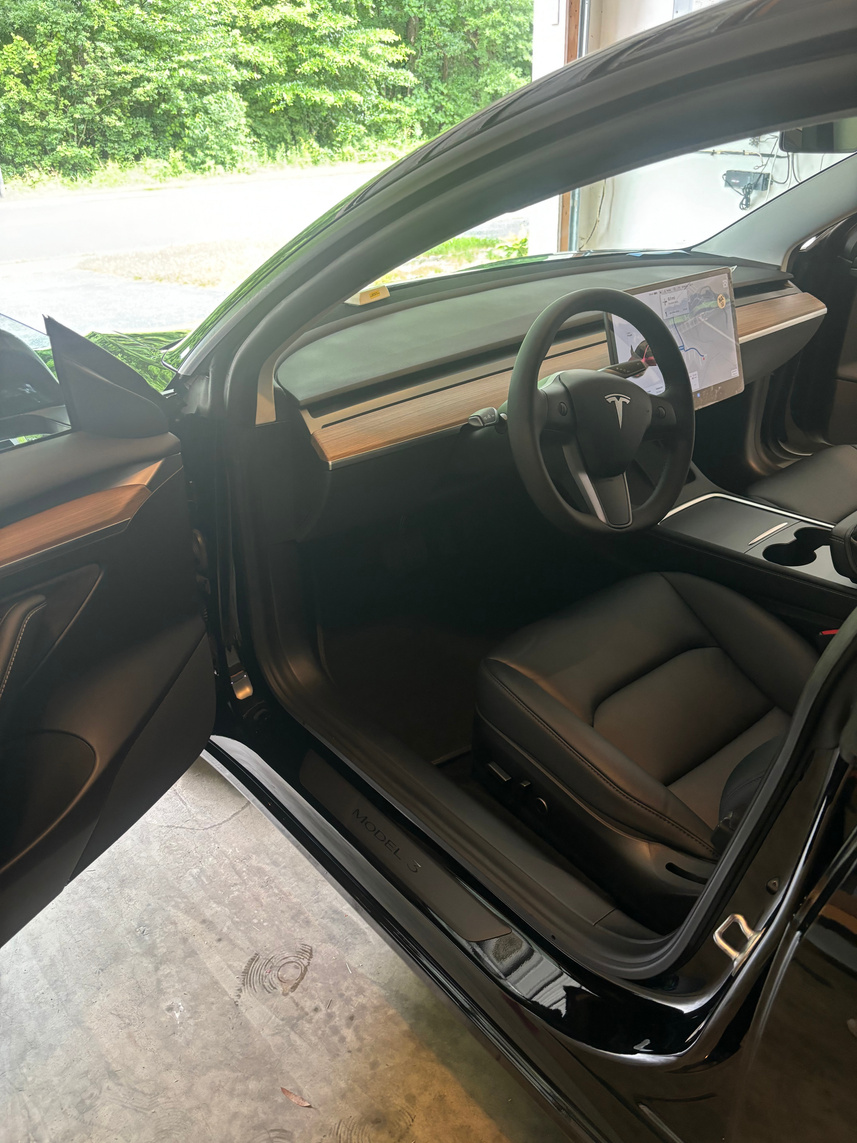 This Tesla Model 3 received a basic exterior and interior detail.